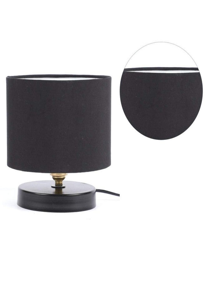 tu casa Minimalist Black Metal Table Lamp with Cotton Shade | Elegant Bedside & Desk Lamp for Bedroom, Living Room, Office & Home Décor (9 Inch) - Image 5